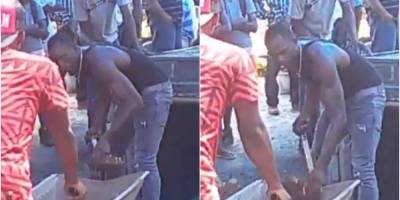 #Video Usain Bolt cava la tumba de un amigo en Jamaica