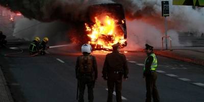 Bus que trasladaba trabajadores se incendió en Gral. Velásquez