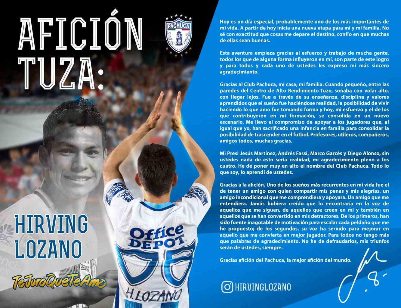 CARTA HIRVING LOZANO