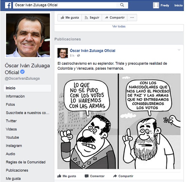 Polémica por manipulación de Óscar Iván Zuluaga a caricatura de Matador