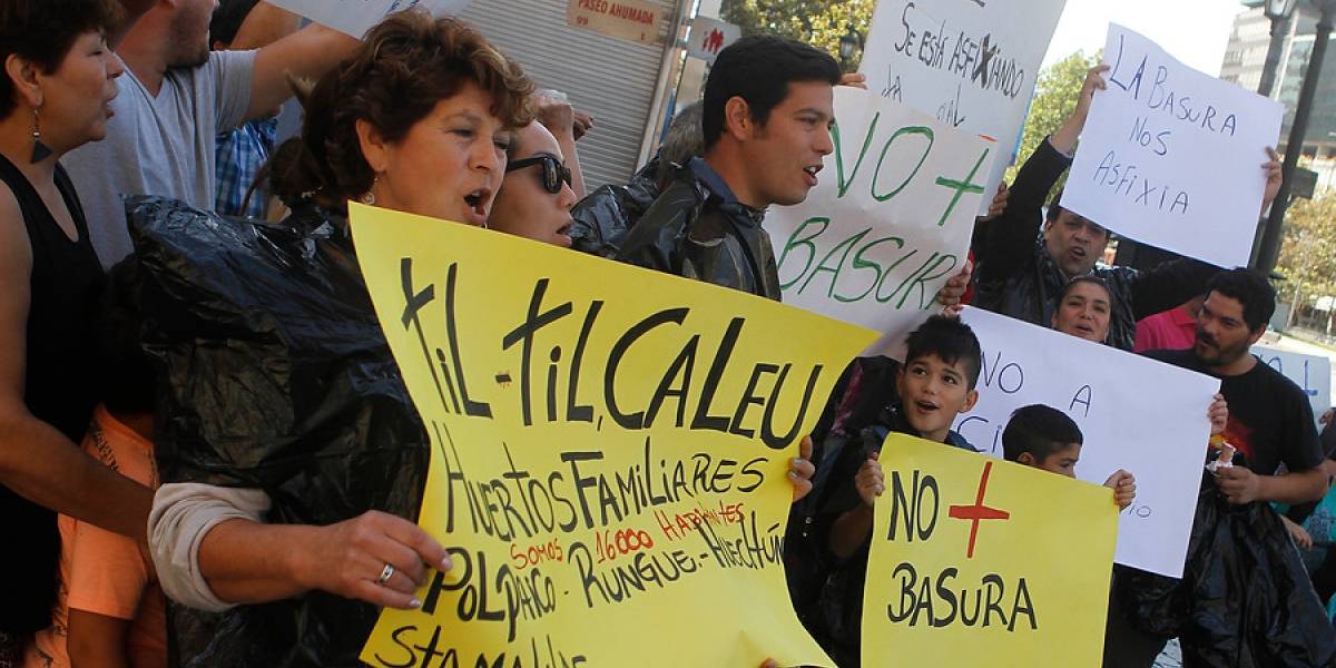 Vecinos de Til Til protestaron contra relleno sanitario industrial Vecinos de Til Til protestaron contra relleno sanitario industrial