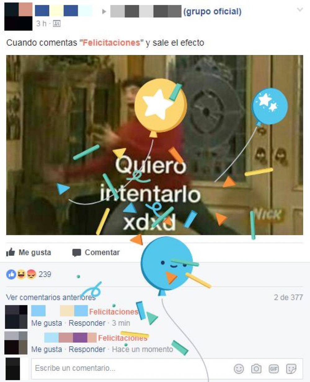 Felicitaciones Facebook