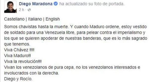 Comunicado de Diego Maradona