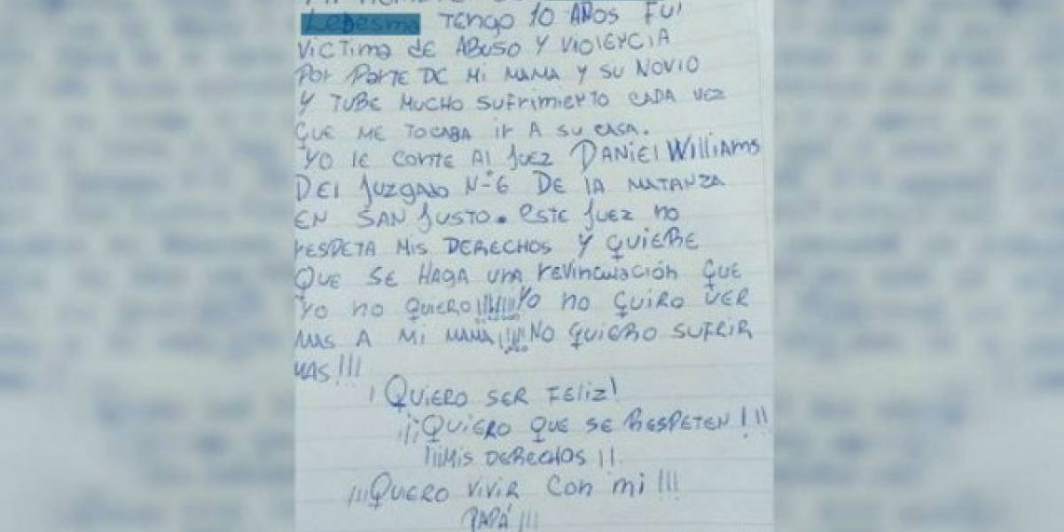 Dramático pedido de nena de 10 años