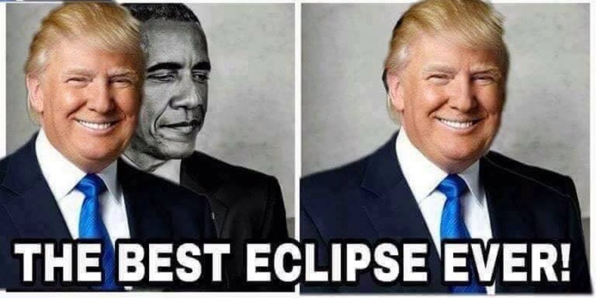 Trump eclipsa a Obama en un meme