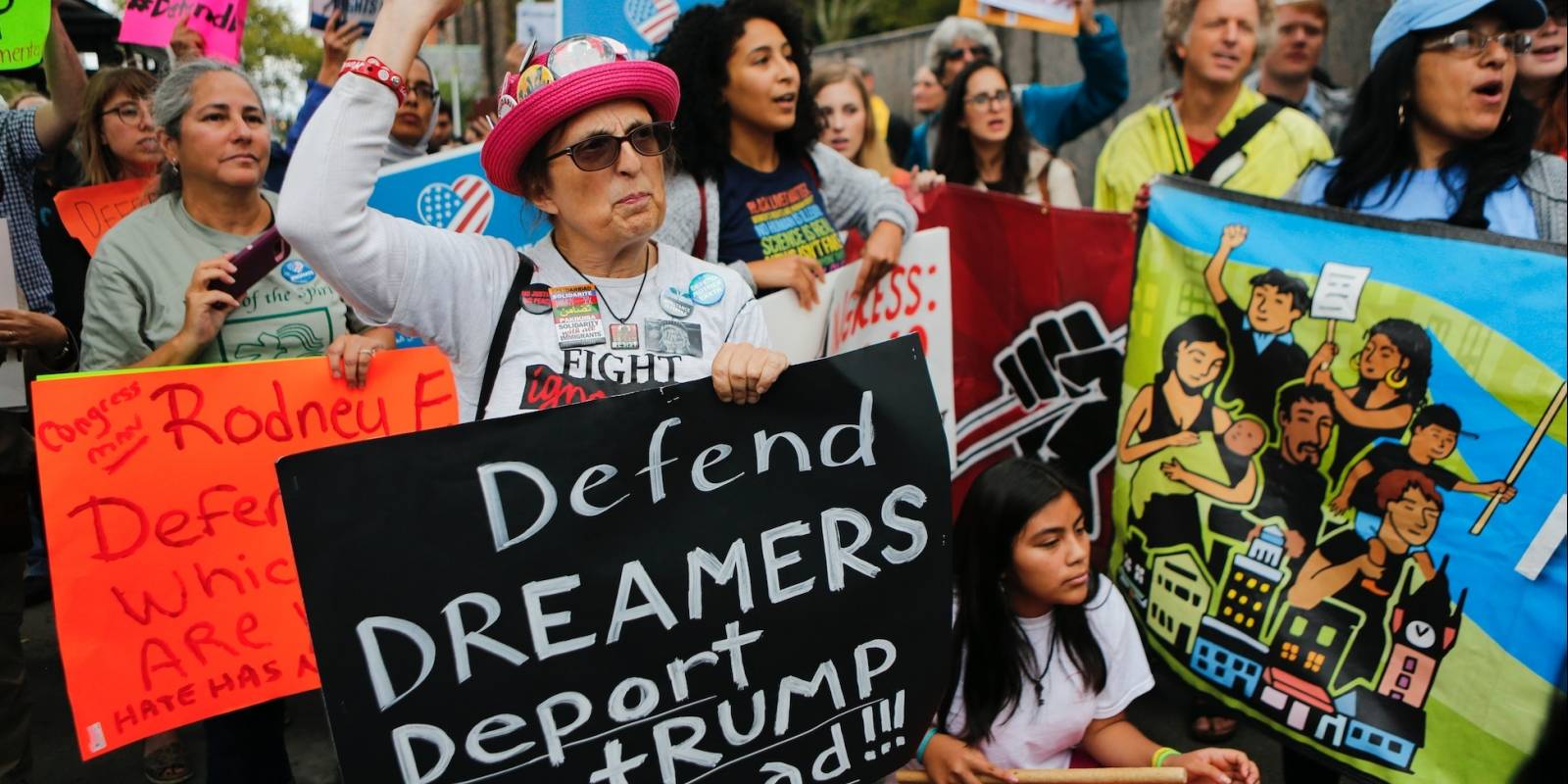 Protestas en favor de la defensa del "Daca" en Nueva Jersey.