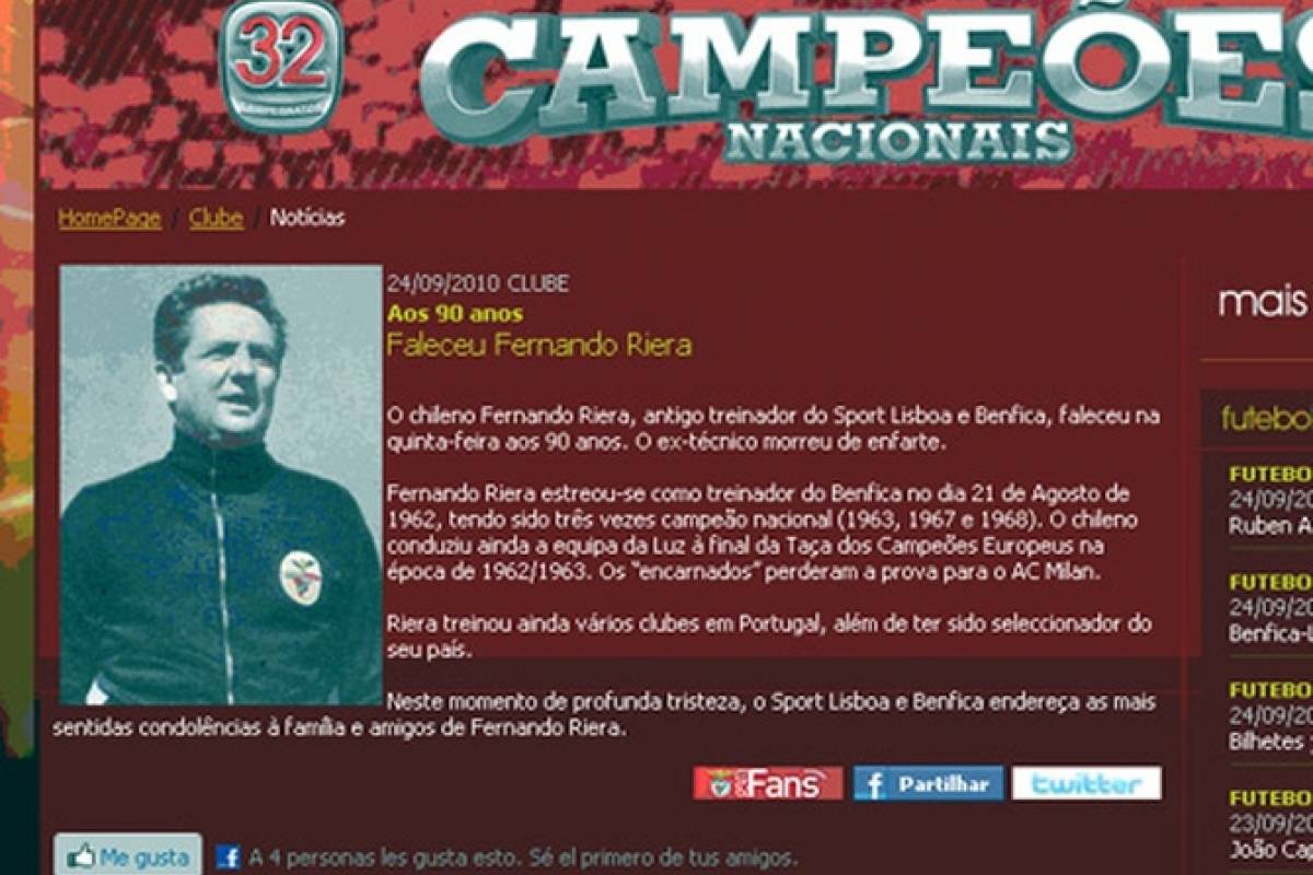 Riera es recordado en Portugal por sus campañas en Benfica, pero también tuvo un paso por Sporting de Lisboa