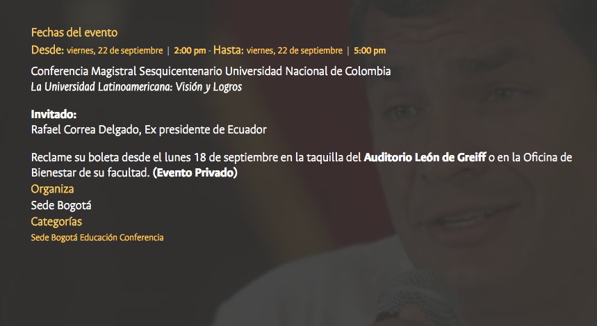 Conferencia Rafael Correa Conferencia Rafael Correa