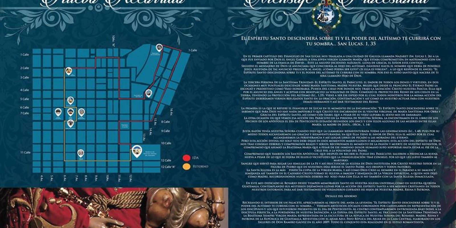 Recorrido de procesión de la Virgen del Rosario