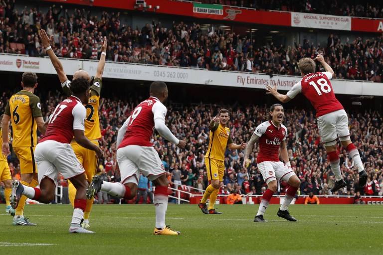 Arsenal festejó rápido en el Emirates / imagen: AFP