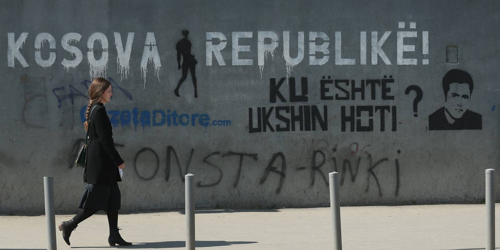 Rayado en Pristina, la capital de Kosovo.