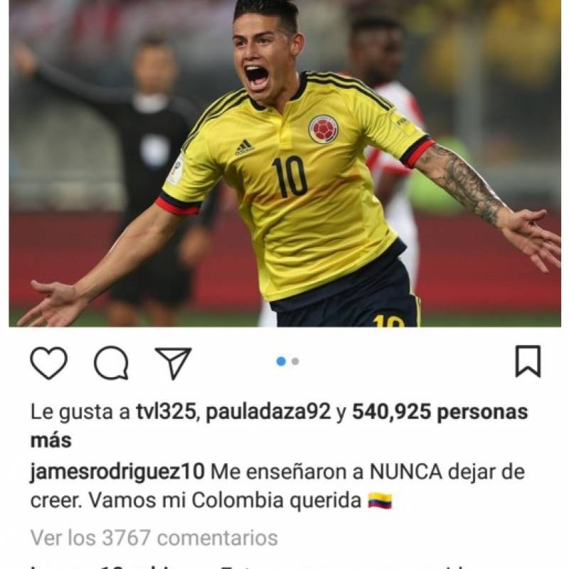 Captura de pantalla Instagram James