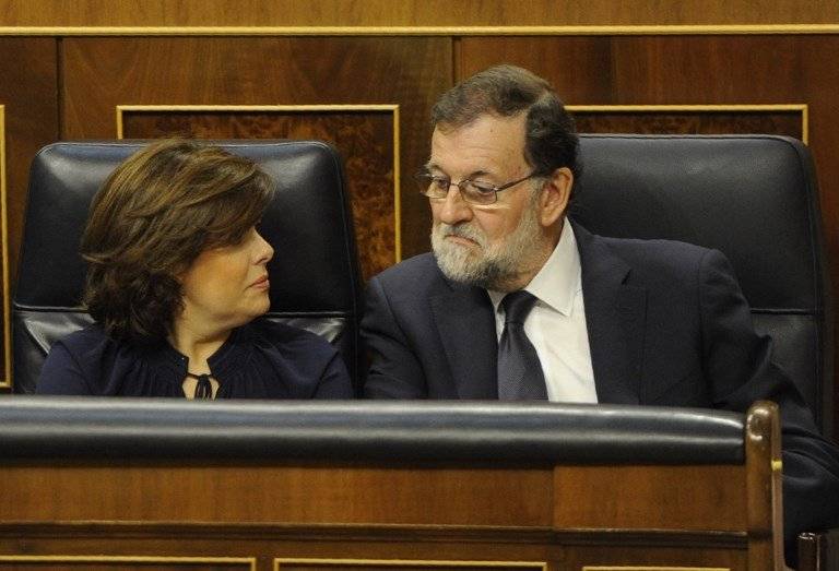 Soraya Sáenz y Mariano Rajoy