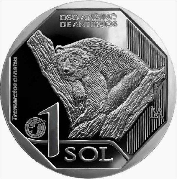 Moneda Perú 1 sol oso