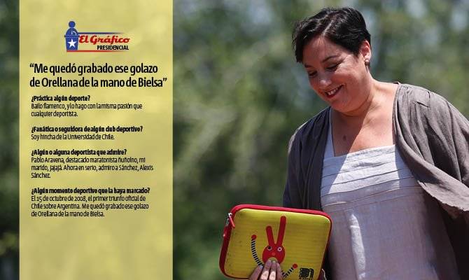 Beatriz Sánchez y su lado deportivo / Foto: Aton Chile - Diseño: Ricardo Delucchi