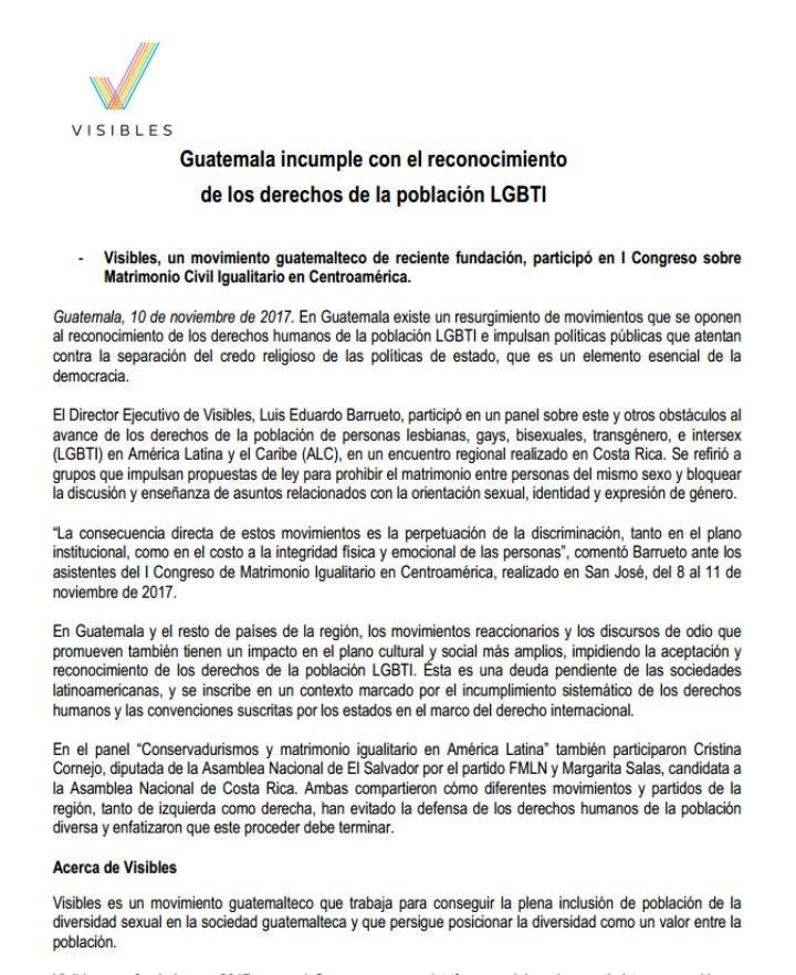 Guatemala incumple con la comunidad LGBTI
