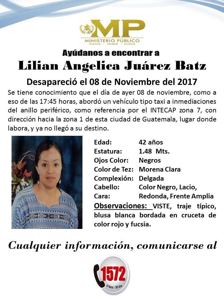 Lilián Juárez desaparecida