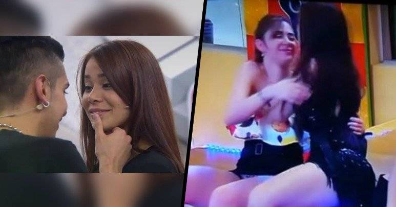 Beso entre participantes de