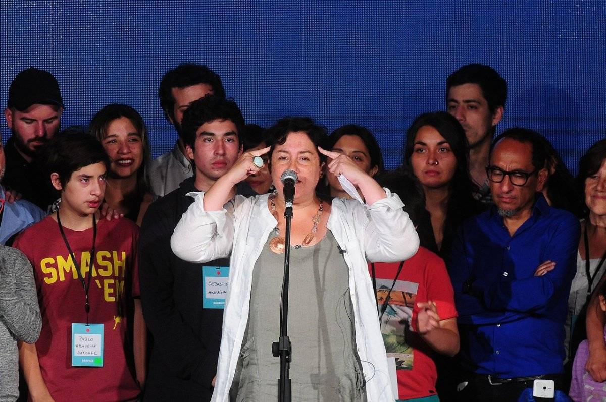 Beatriz Sánchez celebró su alta votación / imagen: Agencia UNO