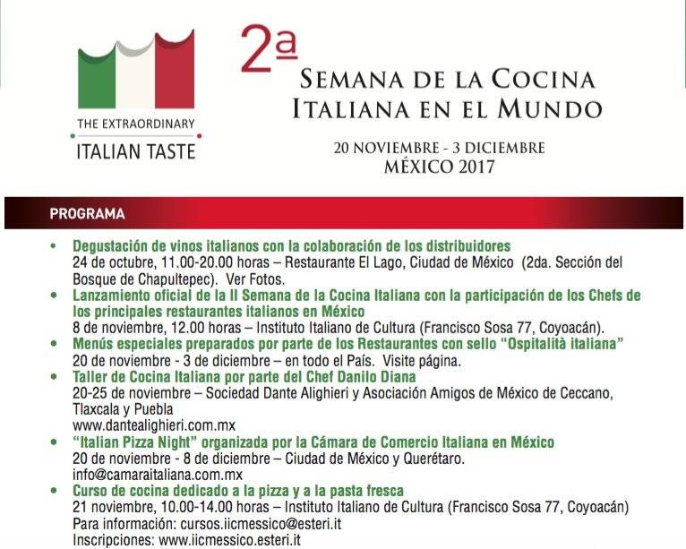 Cartel Semana Cocina Italiana