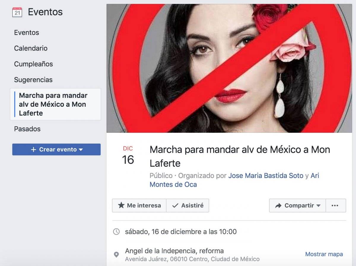 Marcha contra Mon Laferte