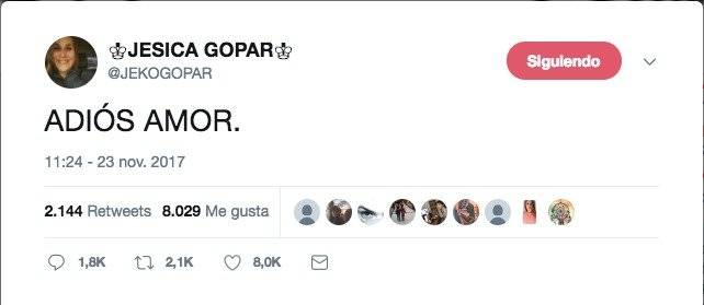 Mensaje en Twitter