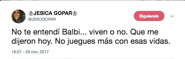 Mensaje en Twitter