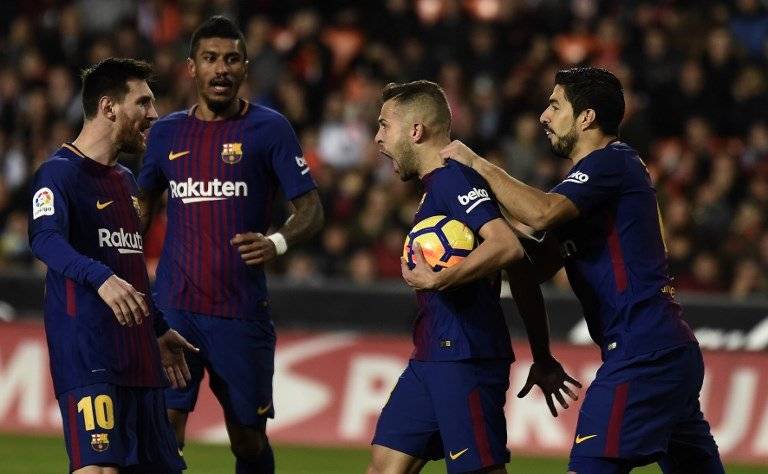 Gol de Jordi Alba contra el Valencia