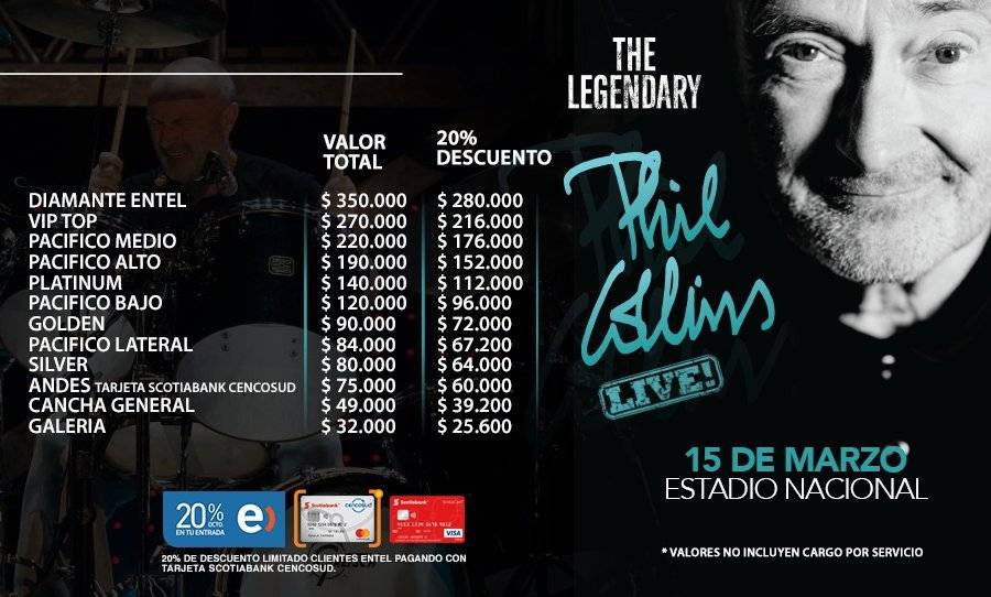 Precios Phil Collins