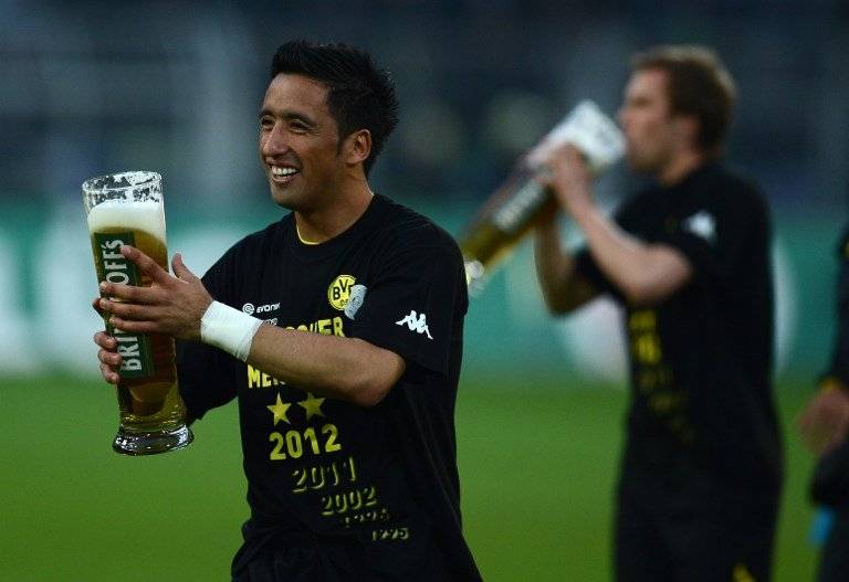 Lucas Barrios supo de celebrar en Alemania / imagen: AFP