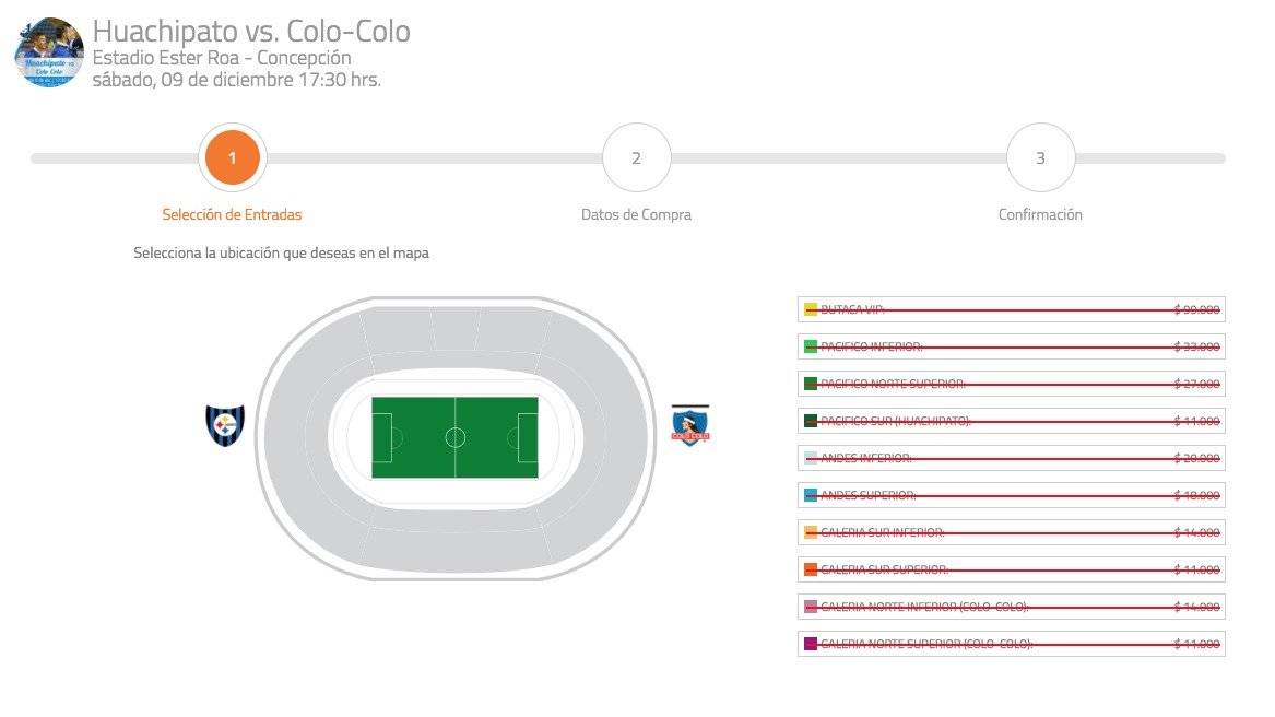 Las entradas se fueron como pan caliente / imagen: Captura de pantalla Puntoticket.cl
