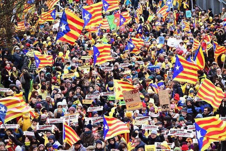 Manifestación por Cataluña en Bruselas