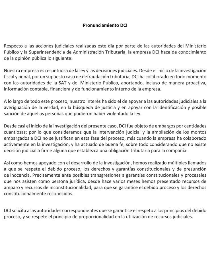 Pronunciamiento DCI