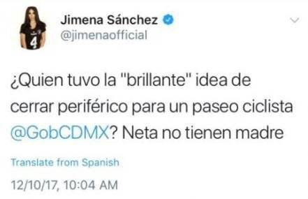 Jimena Sánchez tuit