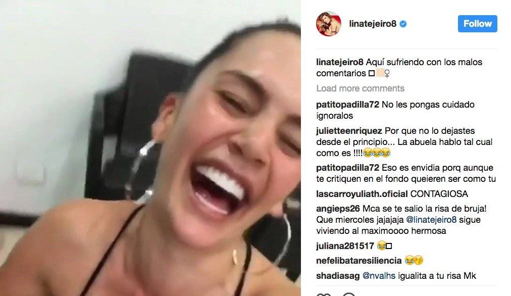 Captura de pantalla Instagram Lina Tejeiro