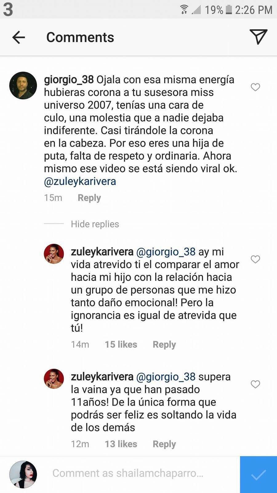 Zuleyka arremete contra "cibernauta impropio"