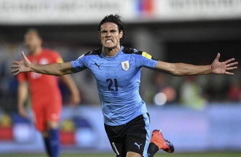Edinson Cavani con Uruguay