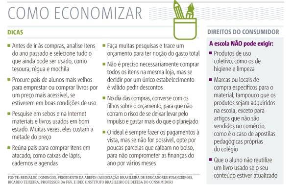 dicas para economizar - material escolar