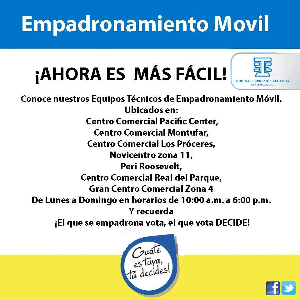 Empadronamientos móviles TSE