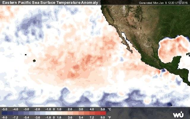 frente frío en enero 2018