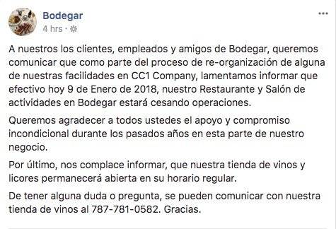 mensaje bodegar