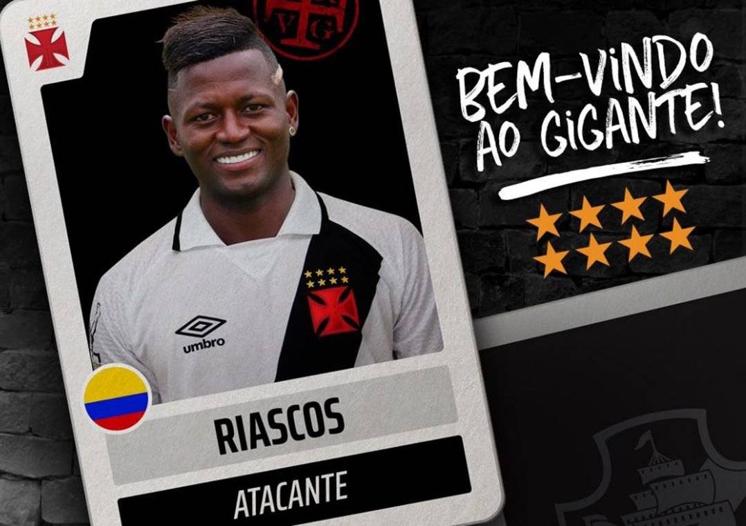 Riascos estava no Millonarios, da Colômbia (Foto: Divulgação/Vasco)