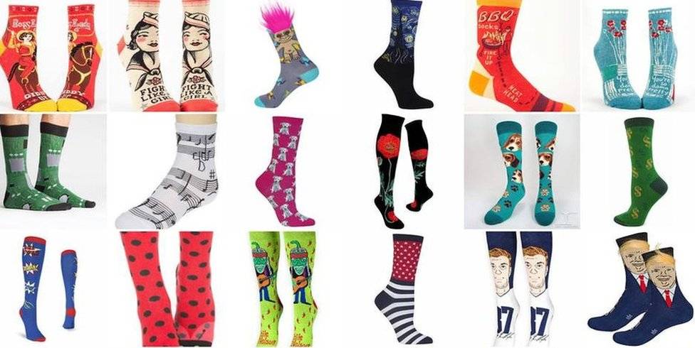  A selection of socks sold by the online store