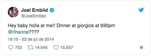 "Olá, baby! Jantar no Giorgios às 21h30?"
