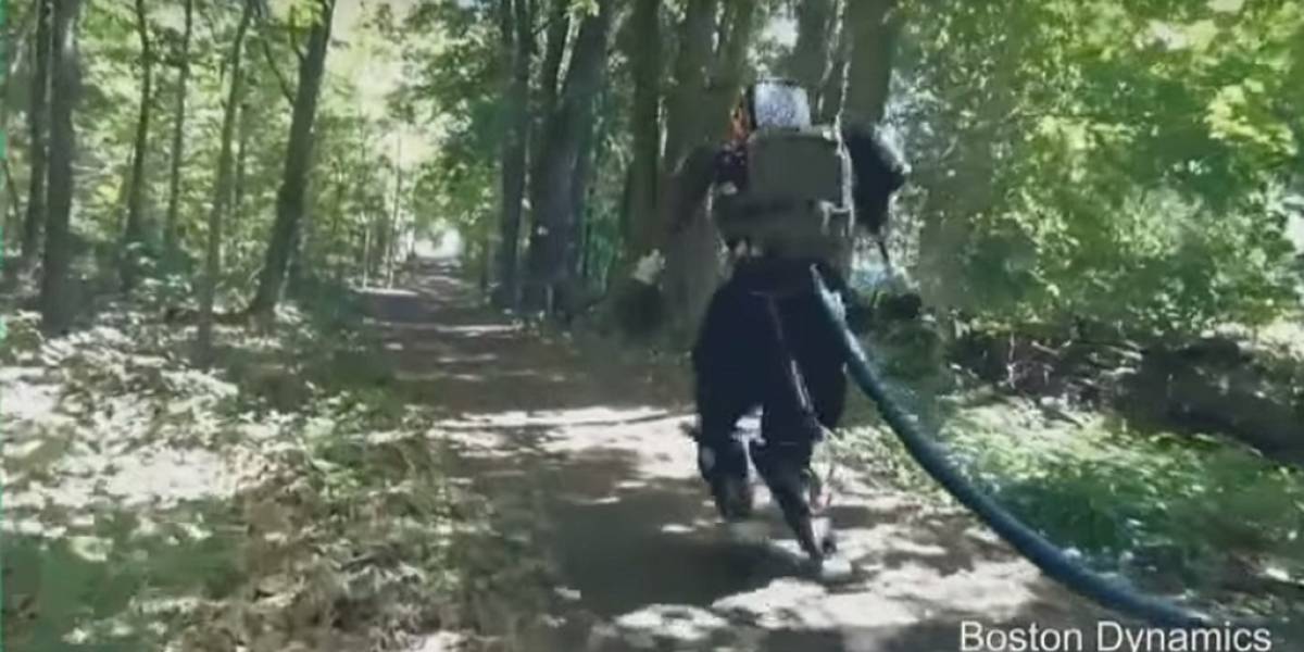 Humanoide de Boston Dynamics sale a dar un paseo por el bosque