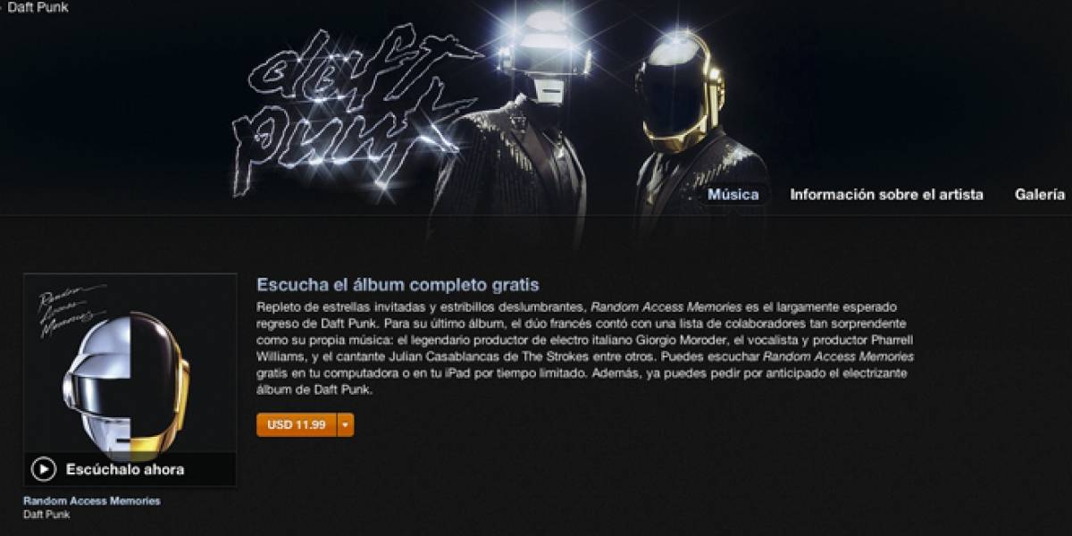 Ya se puede escuchar completo el nuevo álbum de Daft Punk en iTunes (y gratis)