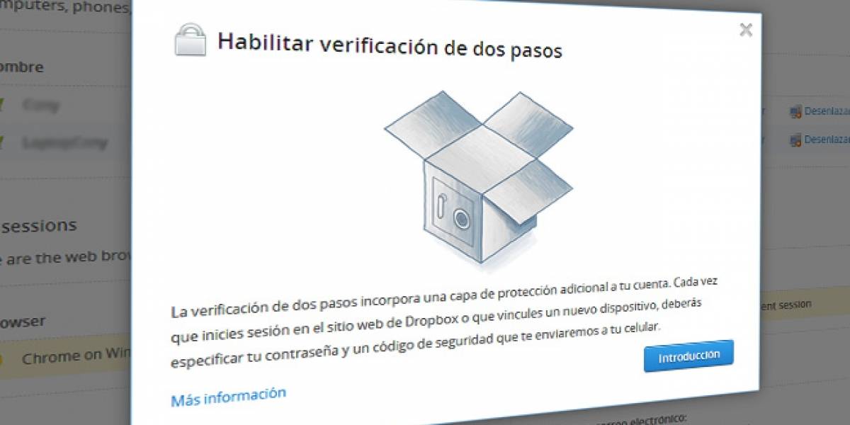 Dropbox activa opción de verificación de dos pasos para mejorar la seguridad