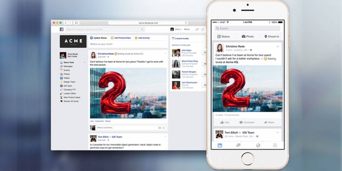 Facebook at Work ya está listo y sería lanzado dentro de unas semanas