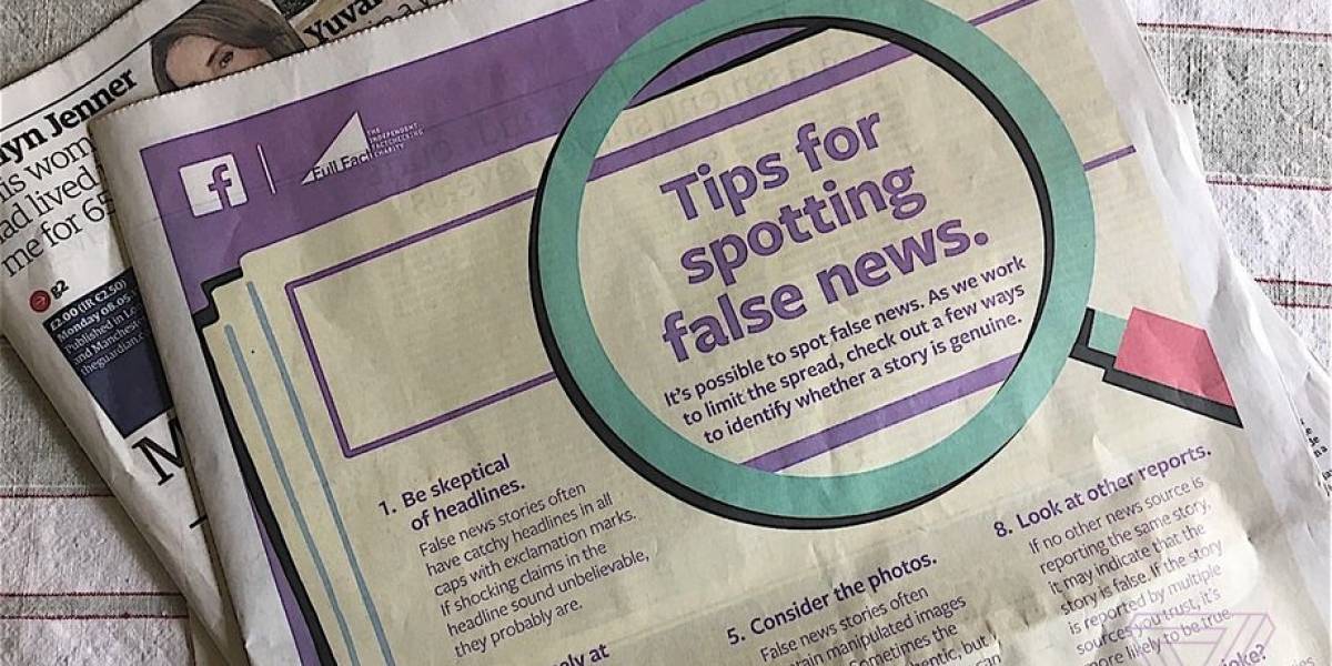 Facebook publica inserto en diarios ingleses para combatir las noticias falsas