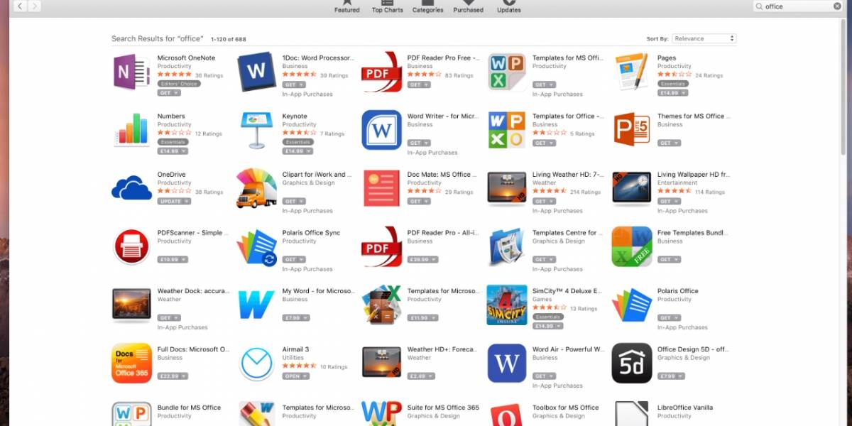 Mac App Store está llena de suites falsas de Microsoft Office
